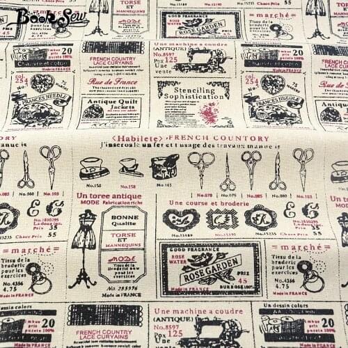 Sewing Tissu Cotton Linen Fabric Booksew Tablecloth Pillow Bag Curtain Cushion Zakka Cartoon Drawing Design Home Textile