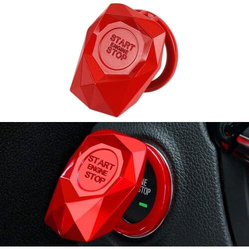 1Pc Car Engine Start Stop Button Cover Ring Ignition Start Stop Button Trim Push Button Switch Decor Stickers Auto Interior