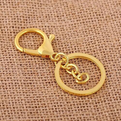 10pcs Gold Swivel Lobster Clasp Trigger Clip Key Ring Used For Key Chains Hanging Crafts Extension Chain Split Rings