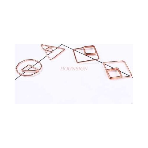 12pcs Rose Gold Geometric Paper Clip Paper Clip Cartoon Paper Clip Paper Clip Shape Pin