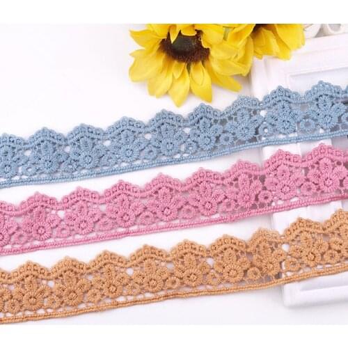 14 Yards 2020 hot mesh water soluble embroidered lace high quality milk fiber lace embroidery fabric garment swiss voile lace