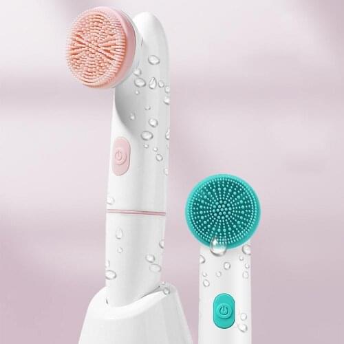 2 In 1Electric Face Cleansing Brush Sonic Vibration Massage Blackhead Remove Whashing Deep Cleaning Spa Skin Care Tools