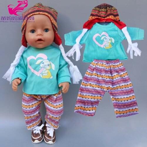 40cm-43cm Baby Doll clothes hat bebe dolls rompers 18 Inch American OG girl Doll outfits