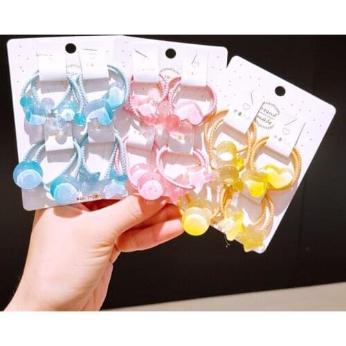 8PCS Girls Scrunchies Baby Small Rubber Band Pink Cute Princess Elastic Hair Band Kids Hair Accessories Hair Ring Headwear