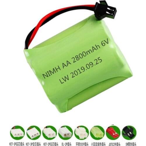 6v 2800mah Rechargeable Battery pack For Rc toys Cars Tanks Trucks Robots Boats Gun AA 6v NI-MH Battery 1-10Pcs For RC boats