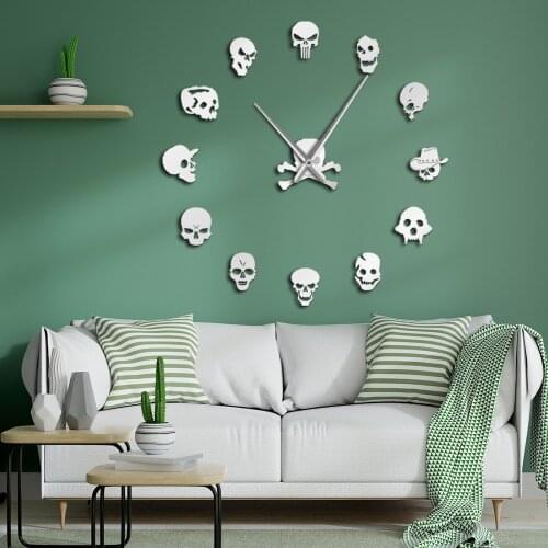 Acrylic Mirror Wall Clock Creative DDIY Fashion Home Decoration Wall Bell