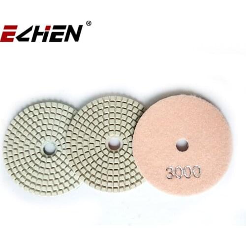 Diamond abrasive tool wheel flexible white polishing pad for grinding marble granite quartz concrete porcelain tiles 100mm