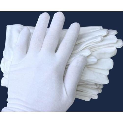 White Cotton Gloves Coin Gloves for Women Men Eczema Dry Hands Moisturizing Serving Archival Cleaning Jewelry Silver Inspection