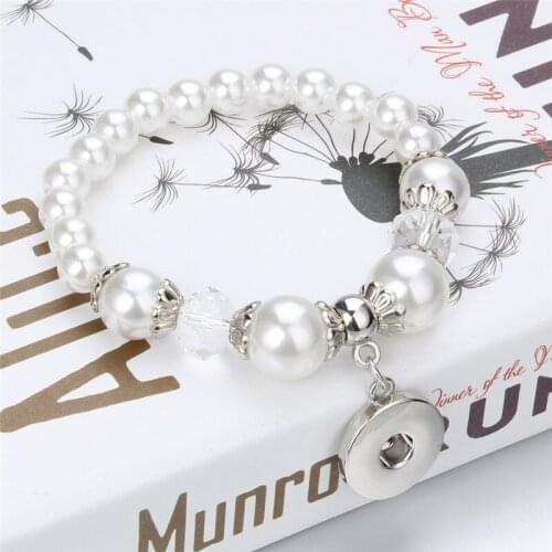 Metal Beads Snap Bracelet DIY Charms Bangle Fit 18mm Snap Buttons Jewelry For Women ZE504E