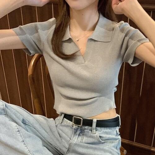 DISWEET Women's Knitted T-shirts