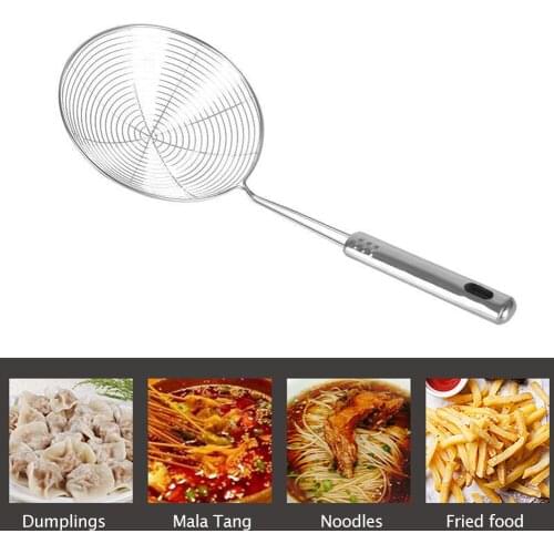 Filter Spoon Stainless Steel Mesh Wire Oil Skimmer Pot Food Colander Strainer Baking Cooking Tools Kitchen Sieve Gadget Hot Sale