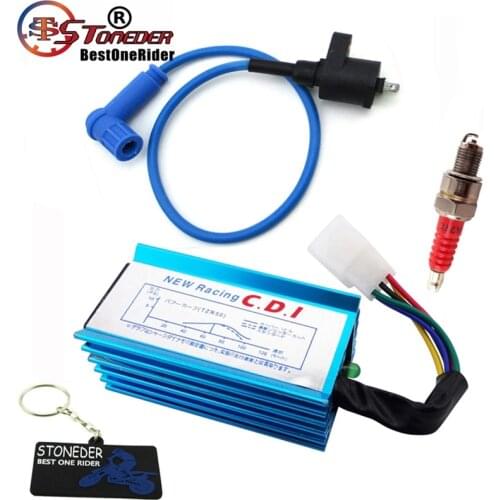 STONEDER Racing Ignition Coil 5 Pin AC CDI A7TC Spark Plug For 50cc 70cc 90cc 110cc 125cc 140cc 150cc ATV Quad Go Kart Pit Dirt