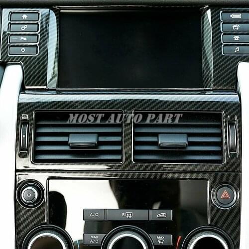 ABS Plastic Carbon Fiber Look Interior Center Console Air Vent Outlet Cover For Land Rover Discovery Sport 2015-2019 1pcs