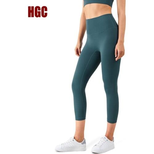 Leggings Sport Yoga Pants Women Fitness Naked-feel Soft Squat Proof High Waist NO FRONT SEAM Elastic Workout Gym Tights HGC