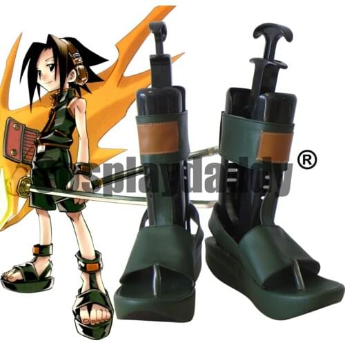 Shaman King Yoh Asakura Black Halloween Girls Summer Cosplay Shoes H016