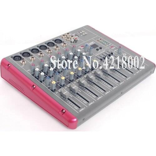 Mini Audio Mixer Mixing Console 6 Channel Karaoke Microphone Digital Sound Amplifier Built-in 48V Phantom Power With USB