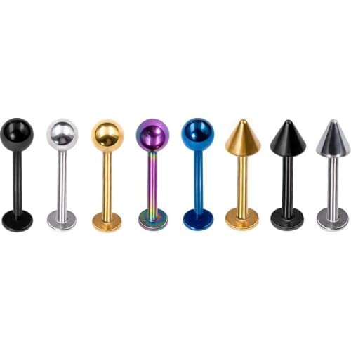 Fashion Lip Nail For Youth Simple Personality Multi Color Hypoallergenic Titanium Steel Cone Ball Shape Unisex Ofertas Relampago