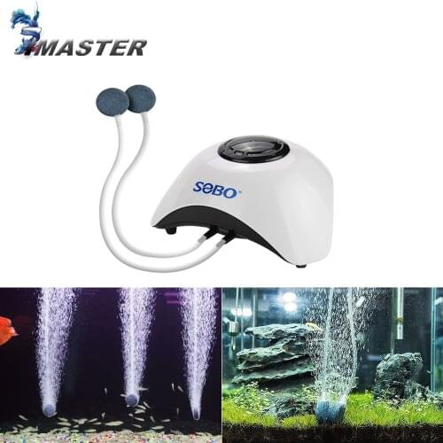 SOBO 5W 10W Fish Tank Inflation Pump. Oxygen Delivery New Design Air Pump Air Compressor Double/Single Outlet Adjustable