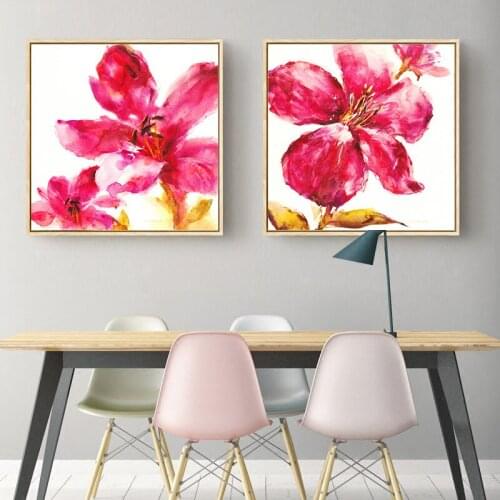 Watercolor Flower Poster Home Decor Nordic Canvas Painting Wall Art Picture Living Room Vivid Minimalist Art Decor Painting