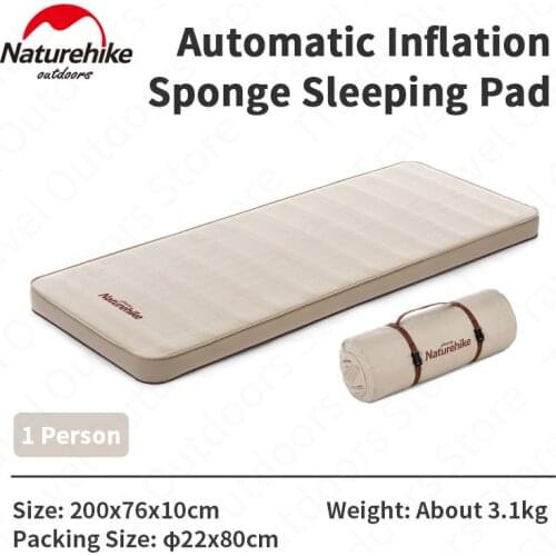 Naturehike Outdoor 10CM Thicker Sponge Automatic Inflation Sleeping Pad Portable Air Mattress Inflatable Bed Travel Camping Mat