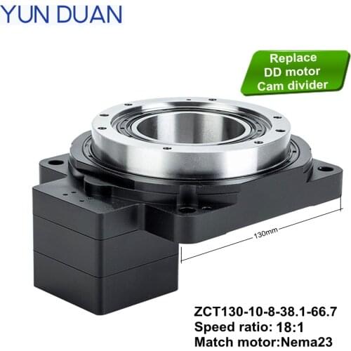 130mm1arcmin hollow rotating platform replaces DD motor/cam divider,Nema23 stepper motor 18:1 bevel reducer Nema23 gearbox