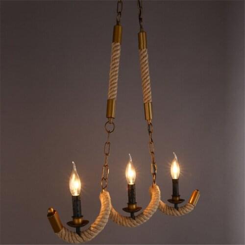 Retro Rope Pendant Light Loft Industrial Hanglamp for Dining Restaurant Modern Led Light Fixtures Luminaire American Home Decor