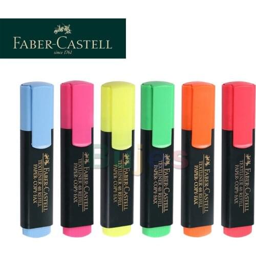 Original Germany FABER CASTELL color single slant fluorescent pen for students writing note cute promarker stationery supplies