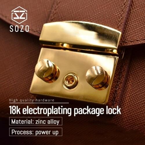 SOZO Package Lock 18k Electroplating DIY Handbag Bag Durable Buckle Purse Hardware Bag Parts Accessories Leather Craft Work