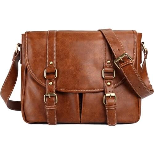 New Fashion Business Mens Handbags Pu Leather Male Shoulder Bag Vintage Crossbody Boy Luxury Brand Casual Messenger Bags