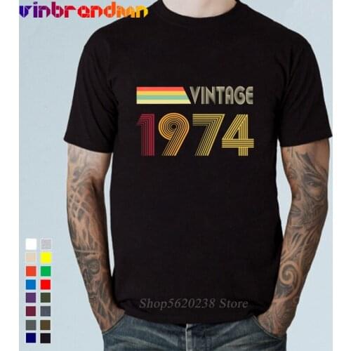 Vintage 1974 T shirt men Retro Born in 1974 T-shirt male Legendary 1974 Birth Year Tee Fathers day 47th Birthday gift tee shirt