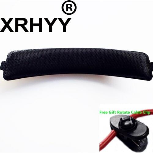 XRHYY Black Replacement Top Headband Ear Pad For Logitech G633 G933 Headset Headphones With Free Rotate Cable Clip