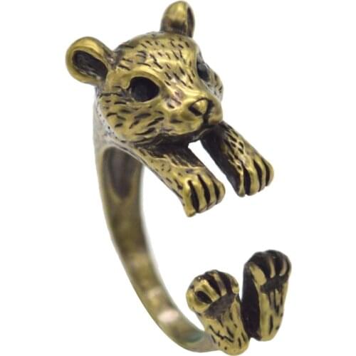 QIAMNI Adjustable Anel Boho Chic Hippie Mouse Hamster Animal Mid Finger Rings Party Gift for Women Girls Unique Fashion Jewelry