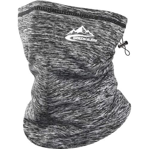 Winter Warm Neck Gaiter with Adjustable Draw Cord Windproof Thermal Fleece Bandanas Neck Warmer