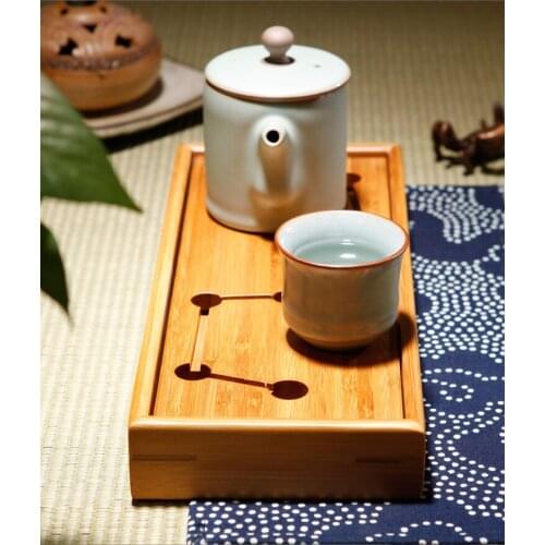 1PC Seven star Kung Fu Tea Set Natural Bamboo Tea Tray Rectangular Traditional Bamboo Puer Tea Tray Chahai Tea Table MF 026