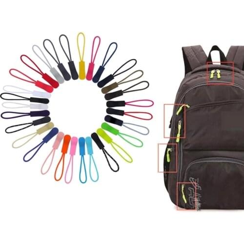 10Pcs Color Rope Zipper Pull Apparel Bag Tactical Backpack Accessories Zip Puller DIY Zipper Head Cord Strap Lariat Slider