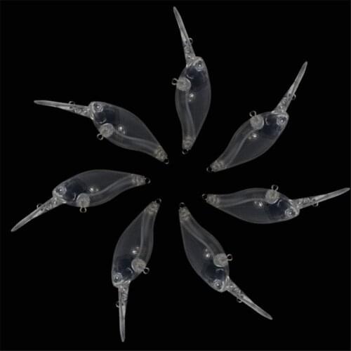 10pcs/set Unpainted Fishing Lure Body 8.8cm 7.12g Abs Transparent Blank Lures Outdoor Sports ABS Fishing Blank Bait Accessories