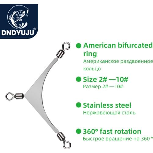 DNDYUJU 10pcs Interlock Snap Ball Bearing Swivel Rolling Solid Rings Fishing Connector Ocean Boat Fishing Hooks Device