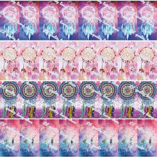 16-75MM Dreamcatcher printed Grosgrain Ribbon 50 Yards/Roll Tape Clothing Bakery Hairbow Gift Wrapping Accessory Hairbow Head
