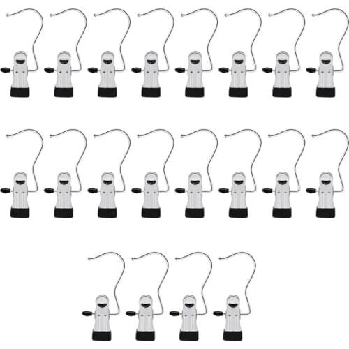 20 Pack Laundry Hooks with Clips,Portable Hanger,Stainless Steel Home Travel Hangers,for Bras,Shoes,Pants,Socks,Boot,Hat