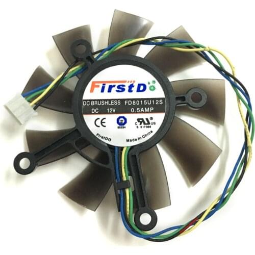 75mm FD8015U12S 0.5A GTX1050ti GTX750 GTX750ti GPU VGA Video Cooler Fan For ASUS GTX 1050ti/750/750ti Graphics Card Cooling