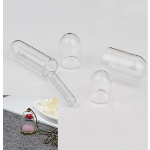 8pcs Mix Size Empty tube glass jar glass vials pendant jewelry glass bottle pendant glass dome cover charms diy nedklace gift