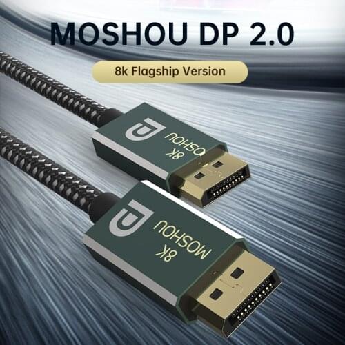 8K Display Port Cable Version Moshou DisplayPort 2.0 Cable 8K 60Hz 4K 144Hz 77.4Gbps DP TO DP