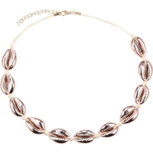 Bohemian Natural Shell Cowrie Necklace for Women Charm Conch Seashell Collar Choker Beach Boho Summer Necklaces Jewelry Collares