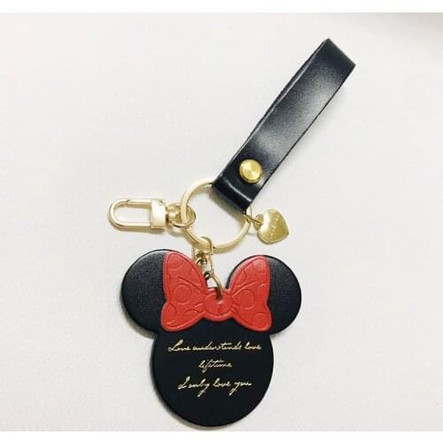 Disney Cartoon Mickey Mouse Bag Pendant Keychain Charms Anime Keychain Haikyuu Key Chains for Women Silicone Wristlet Keyring