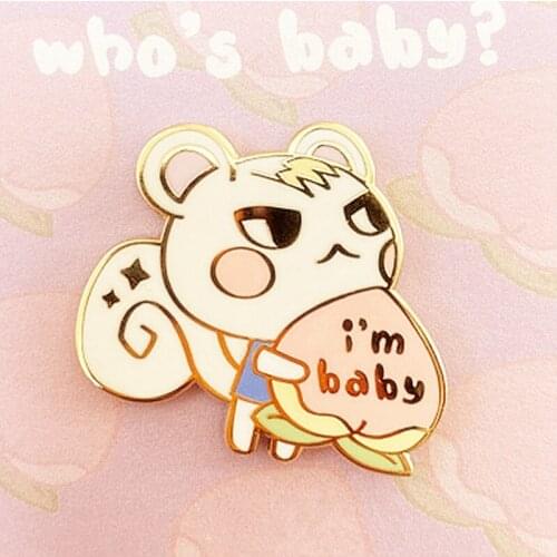 Marshal Tell Me I'm Baby Squirrel Villager Brooch Pins Enamel Metal Badges Lapel Pin Brooches Jackets Jeans Fashion Accessories