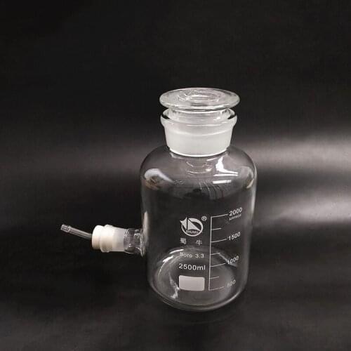 Laboratory aspirator bottle 2500ml,Wide mouth,Clear with tick marks,With rubber plug faucet distilled water bottle