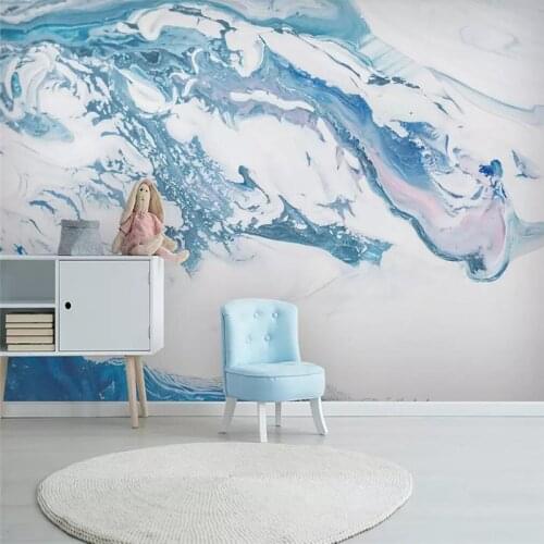 Decorative Wallpaper Fashion Retro Style Luxury Blue Bronzing Texture TV Background Wall