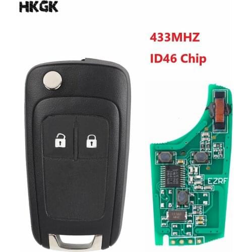 2 Button Remote Car Key Fob for Opel Vauxhall Astra J Insignia 2009 2010 2011 2012 2013 2014 433MHZ ID46 Chip