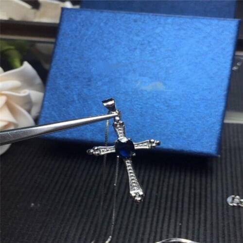 Blue Sapphire Pendant 925 Sterling Silver Wedding Pendant Jewelry For Women Gift