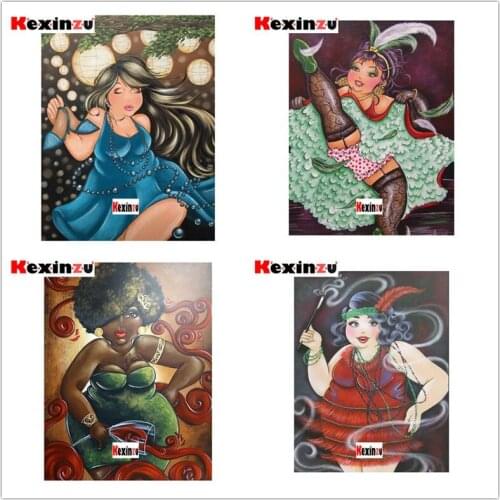 Kexinzu Full Square/Round 5D DIY Diamond Painting "Cartoon Elegant Woman" 3D Embroidery Cross Stitch Mosaic 5D Christmas Gift